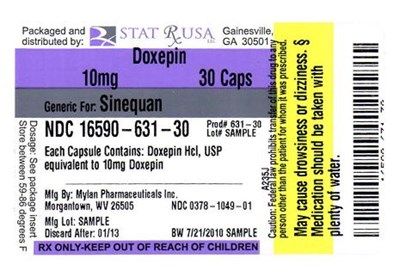 Label Image 10 mg (Doxepin 10mg Label 631)